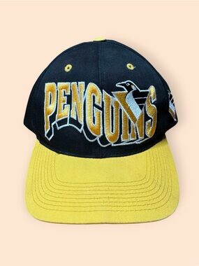 Vintage Pittsburgh Penguins 1990s SnapBack Hat GCC Vtg 90s NHL